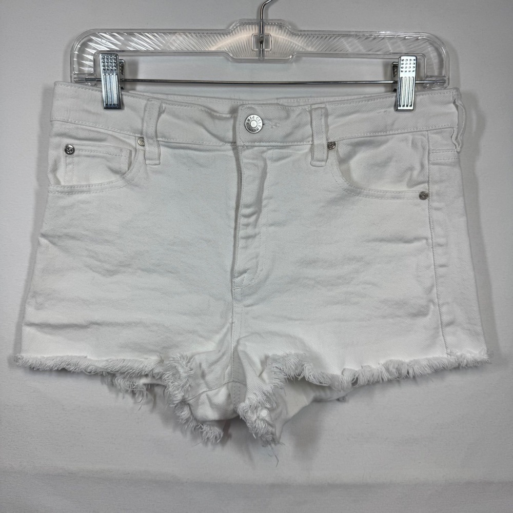 Celebrity Pink Denim Shorts Frayed Hem White High Waist Juniors Size 5